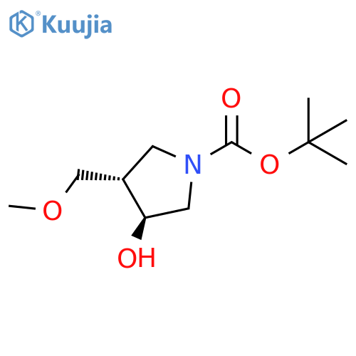 rac-tert-butyl (3R,4R)-3-hydroxy-4-(methoxymethyl)pyrrolidine-1-carboxylate structure