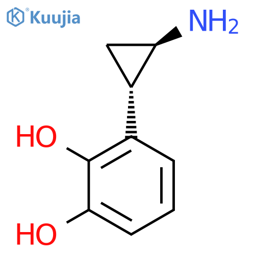 rac-3-(1R,2S)-2-aminocyclopropylbenzene-1,2-diol structure