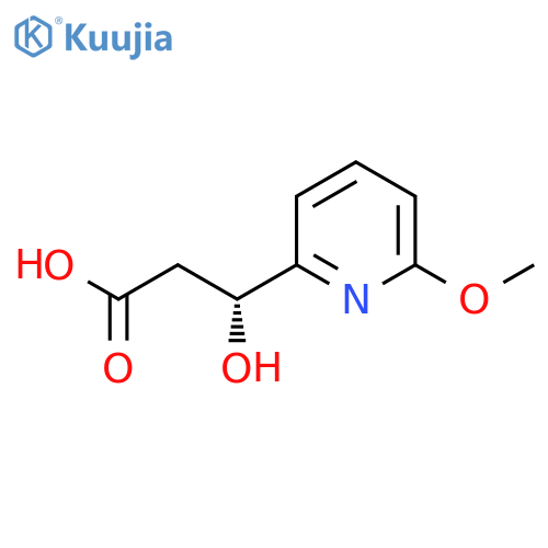 (3R)-3-hydroxy-3-(6-methoxypyridin-2-yl)propanoic acid structure
