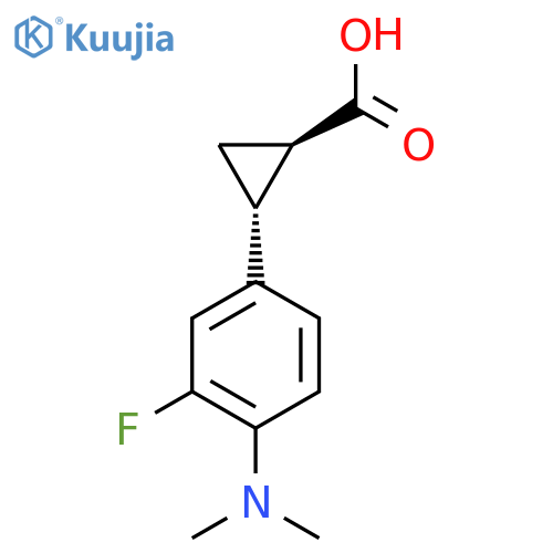 rac-(1R,2R)-2-4-(dimethylamino)-3-fluorophenylcyclopropane-1-carboxylic acid structure
