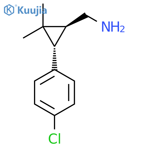 rac-(1R,3R)-3-(4-chlorophenyl)-2,2-dimethylcyclopropylmethanamine structure