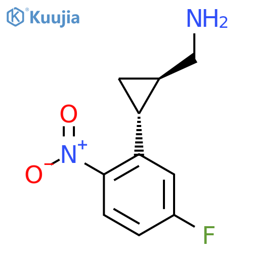 rac-(1R,2R)-2-(5-fluoro-2-nitrophenyl)cyclopropylmethanamine structure