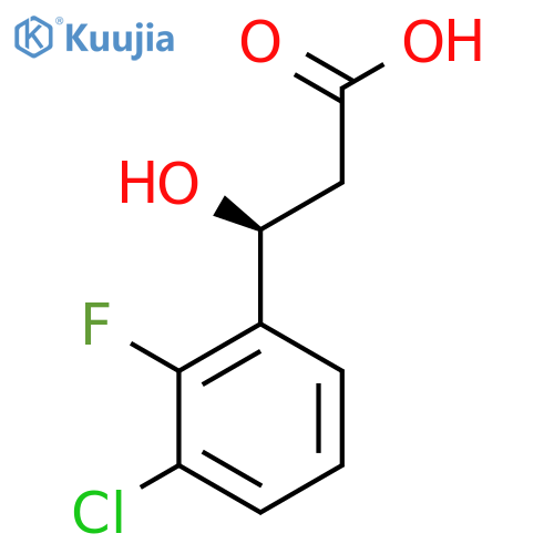 (3S)-3-(3-chloro-2-fluorophenyl)-3-hydroxypropanoic acid structure