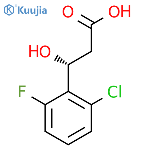 (3R)-3-(2-chloro-6-fluorophenyl)-3-hydroxypropanoic acid structure