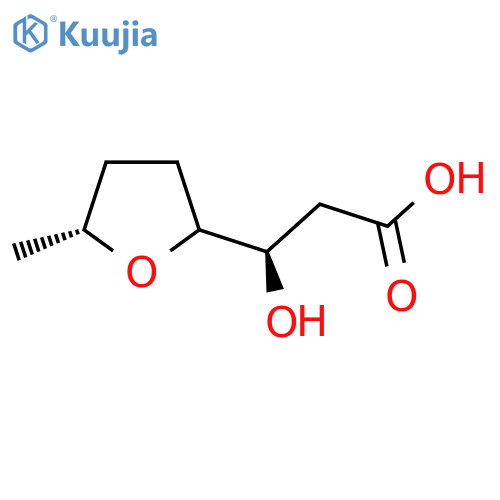 (3R)-3-hydroxy-3-(5R)-5-methyloxolan-2-ylpropanoic acid structure