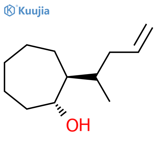 rac-(1R,2S)-2-(pent-4-en-2-yl)cycloheptan-1-ol structure