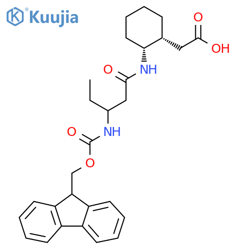 rac-2-(1R,2R)-2-3-({(9H-fluoren-9-yl)methoxycarbonyl}amino)pentanamidocyclohexylacetic acid structure