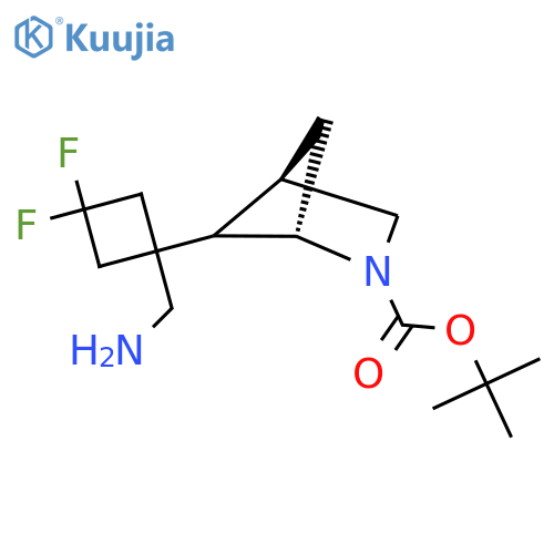 tert-butyl (1S,4R)-5-1-(aminomethyl)-3,3-difluorocyclobutyl-2-azabicyclo2.1.1hexane-2-carboxylate structure