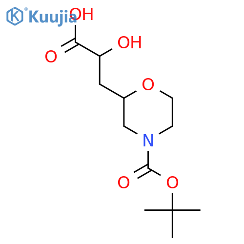 3-{4-(tert-butoxy)carbonylmorpholin-2-yl}-2-hydroxypropanoic acid structure