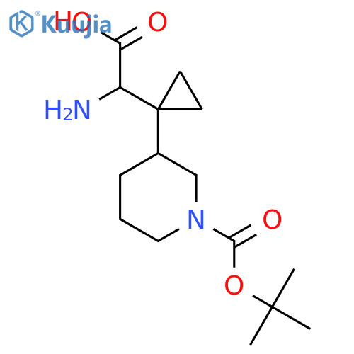 2-amino-2-(1-{1-(tert-butoxy)carbonylpiperidin-3-yl}cyclopropyl)acetic acid structure