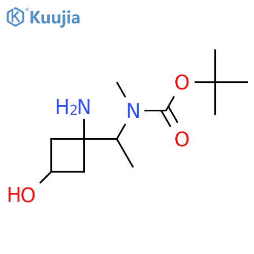 tert-butyl N-1-(1-amino-3-hydroxycyclobutyl)ethyl-N-methylcarbamate structure