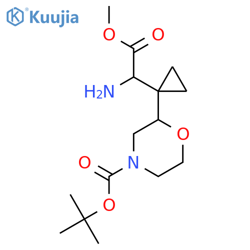 tert-butyl 2-1-(1-amino-2-methoxy-2-oxoethyl)cyclopropylmorpholine-4-carboxylate structure