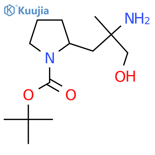 tert-butyl 2-(2-amino-3-hydroxy-2-methylpropyl)pyrrolidine-1-carboxylate structure