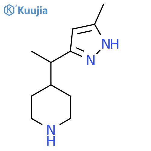 4-1-(5-methyl-1H-pyrazol-3-yl)ethylpiperidine structure