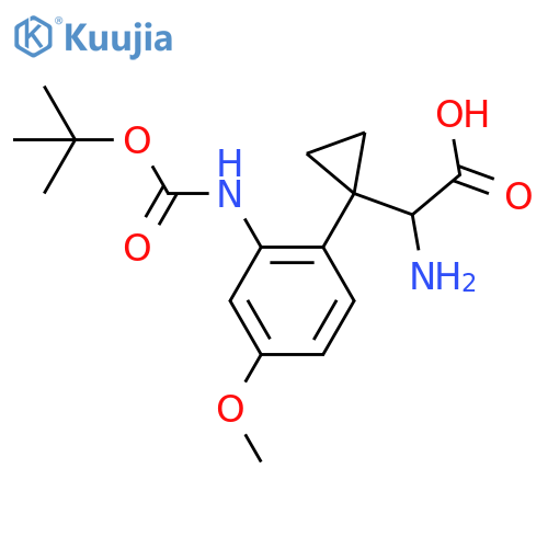 2-amino-2-1-(2-{(tert-butoxy)carbonylamino}-4-methoxyphenyl)cyclopropylacetic acid structure