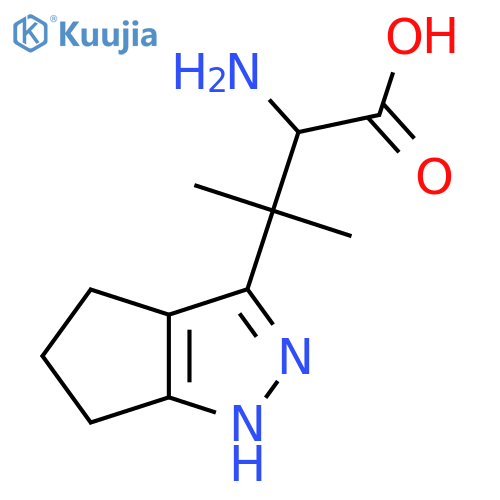 2-amino-3-{1H,4H,5H,6H-cyclopentacpyrazol-3-yl}-3-methylbutanoic acid structure