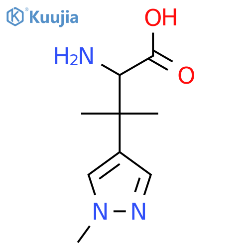 2-amino-3-methyl-3-(1-methyl-1H-pyrazol-4-yl)butanoic acid structure