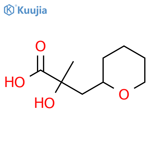 2-hydroxy-2-methyl-3-(oxan-2-yl)propanoic acid structure