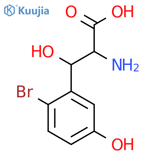 2-amino-3-(2-bromo-5-hydroxyphenyl)-3-hydroxypropanoic acid structure