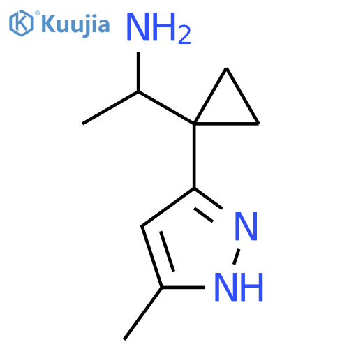1-1-(5-methyl-1H-pyrazol-3-yl)cyclopropylethan-1-amine structure