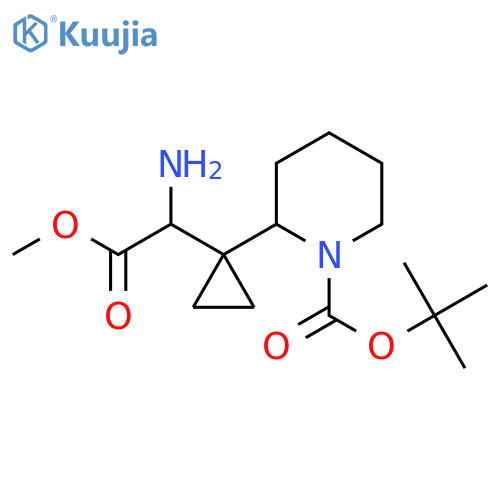 Tert-butyl 2-[1-(1-amino-2-methoxy-2-oxoethyl)cyclopropyl]piperidine-1-carboxylate structure