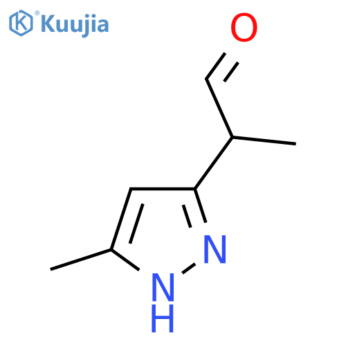 2-(5-methyl-1H-pyrazol-3-yl)propanal structure