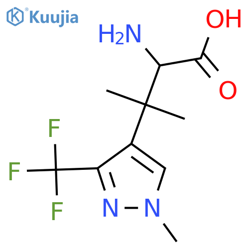 2-amino-3-methyl-3-1-methyl-3-(trifluoromethyl)-1H-pyrazol-4-ylbutanoic acid structure