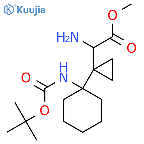 methyl 2-amino-2-1-(1-{(tert-butoxy)carbonylamino}cyclohexyl)cyclopropylacetate structure