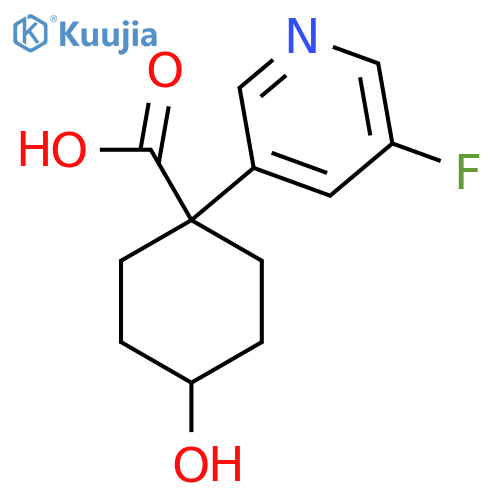 1-(5-fluoropyridin-3-yl)-4-hydroxycyclohexane-1-carboxylic acid structure