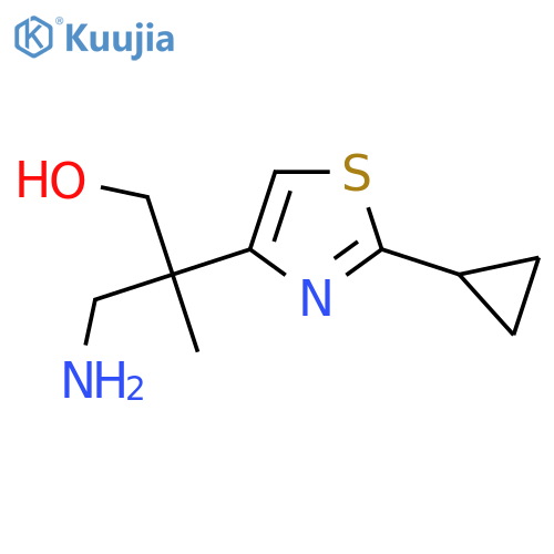 3-amino-2-(2-cyclopropyl-1,3-thiazol-4-yl)-2-methylpropan-1-ol structure
