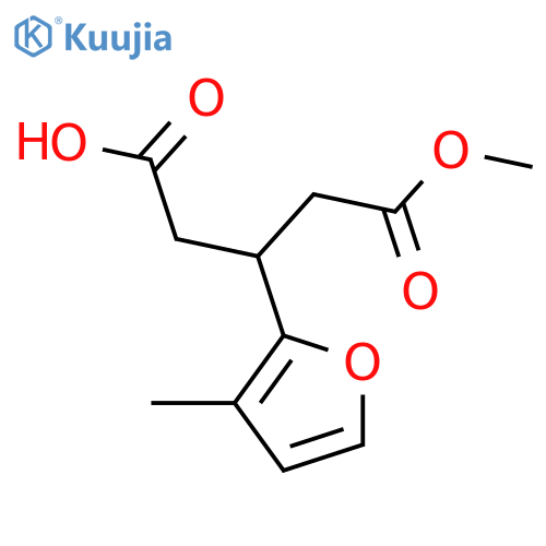 5-methoxy-3-(3-methylfuran-2-yl)-5-oxopentanoic acid structure