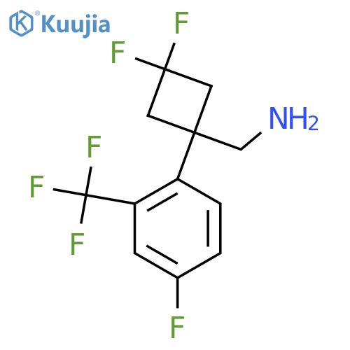 {3,3-difluoro-1-4-fluoro-2-(trifluoromethyl)phenylcyclobutyl}methanamine structure