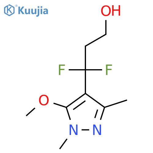 3,3-difluoro-3-(5-methoxy-1,3-dimethyl-1H-pyrazol-4-yl)propan-1-ol structure