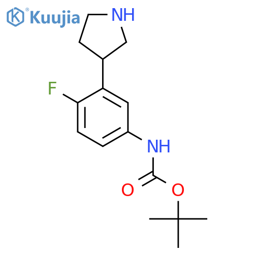 tert-butyl N-4-fluoro-3-(pyrrolidin-3-yl)phenylcarbamate structure