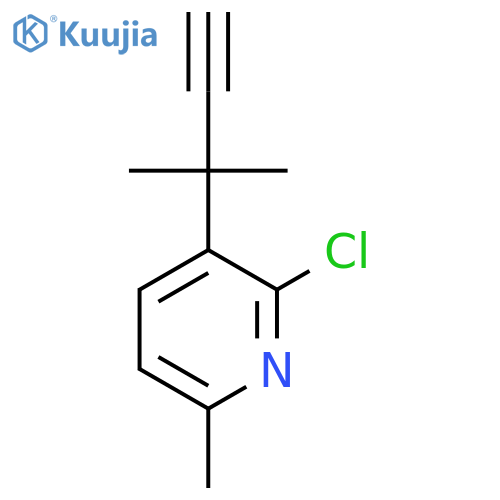 2-chloro-6-methyl-3-(2-methylbut-3-yn-2-yl)pyridine structure