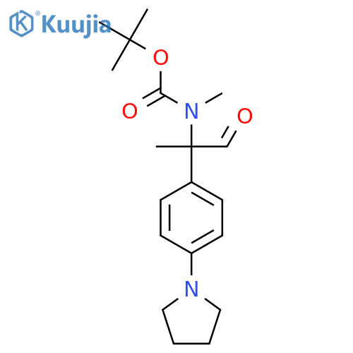 tert-butyl N-methyl-N-{1-oxo-2-4-(pyrrolidin-1-yl)phenylpropan-2-yl}carbamate structure
