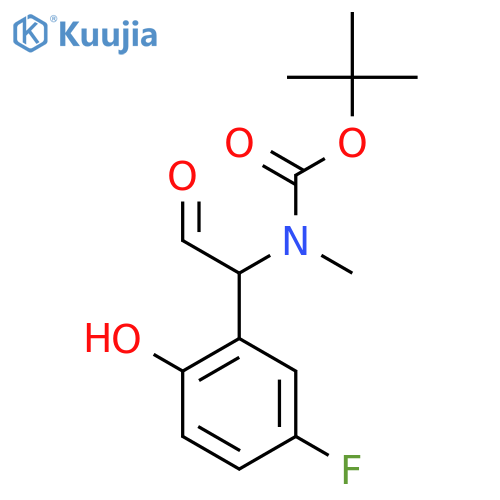 tert-butyl N-1-(5-fluoro-2-hydroxyphenyl)-2-oxoethyl-N-methylcarbamate structure