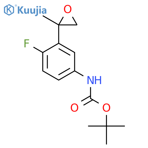 tert-butyl N-4-fluoro-3-(2-methyloxiran-2-yl)phenylcarbamate structure