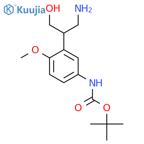 tert-butyl N-3-(1-amino-3-hydroxypropan-2-yl)-4-methoxyphenylcarbamate structure
