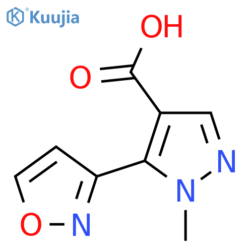 1-methyl-5-(1,2-oxazol-3-yl)-1H-pyrazole-4-carboxylic acid structure