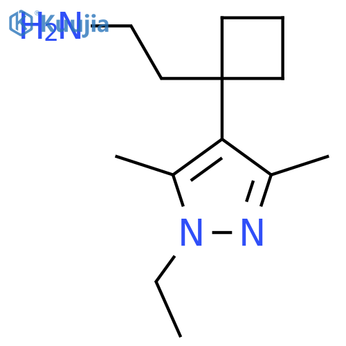 2-1-(1-ethyl-3,5-dimethyl-1H-pyrazol-4-yl)cyclobutylethan-1-amine structure