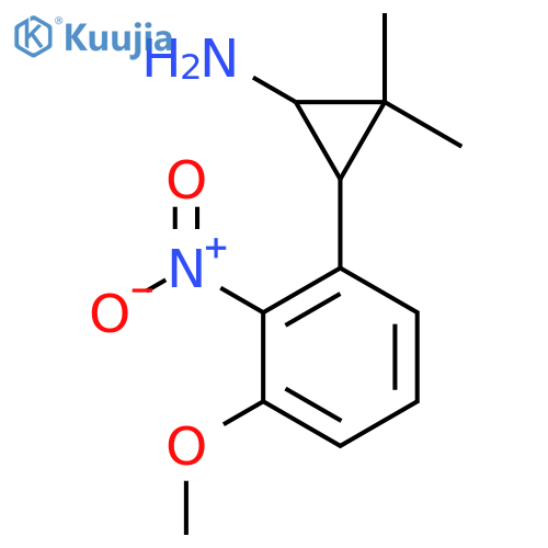 3-(3-methoxy-2-nitrophenyl)-2,2-dimethylcyclopropan-1-amine structure