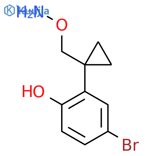 2-{1-(aminooxy)methylcyclopropyl}-4-bromophenol structure