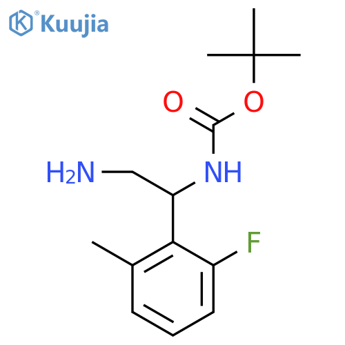 tert-butyl N-2-amino-1-(2-fluoro-6-methylphenyl)ethylcarbamate structure