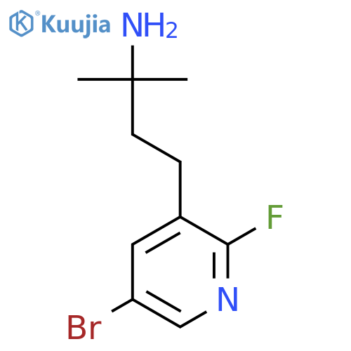 4-(5-bromo-2-fluoropyridin-3-yl)-2-methylbutan-2-amine structure