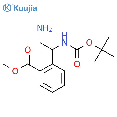 Methyl 2-(2-amino-1-{[(tert-butoxy)carbonyl]amino}ethyl)benzoate structure
