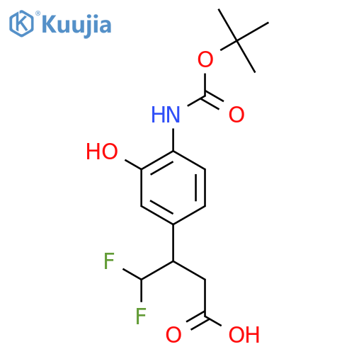 3-(4-{(tert-butoxy)carbonylamino}-3-hydroxyphenyl)-4,4-difluorobutanoic acid structure
