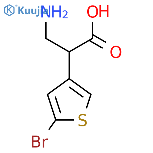 3-amino-2-(5-bromothiophen-3-yl)propanoic acid structure