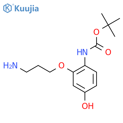 tert-butyl N-2-(3-aminopropoxy)-4-hydroxyphenylcarbamate structure
