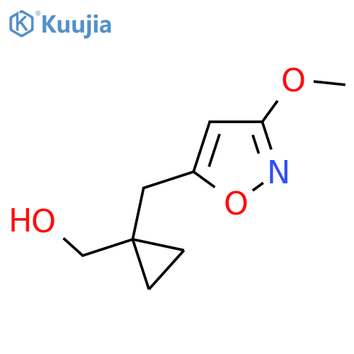 {1-(3-methoxy-1,2-oxazol-5-yl)methylcyclopropyl}methanol structure